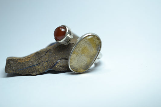 Anillo cornalina cuarzo