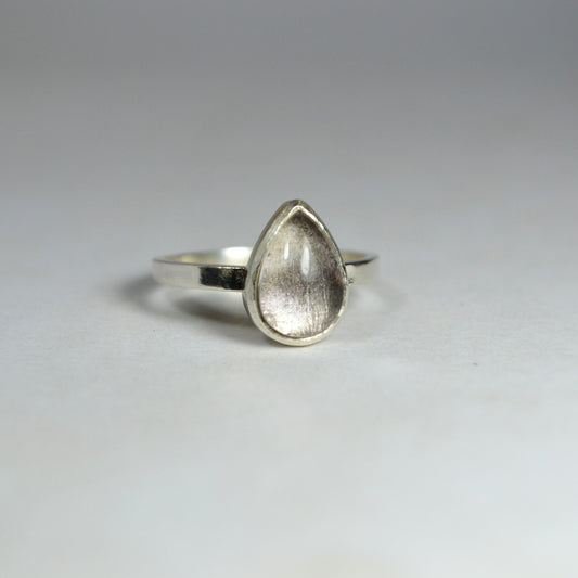 Anillo Gota Cuarzo Cristal